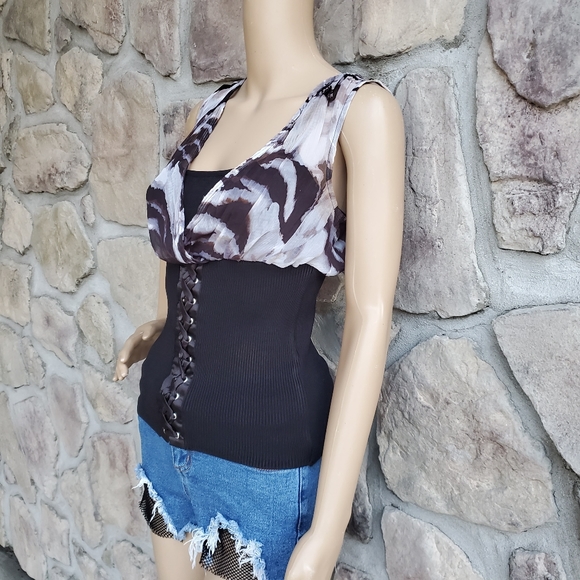 CACHE | Corset Bottom Black Tank Top - Picture 4 of 6